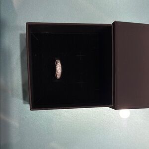 Platinum Plated Simulated Diamond Ladies Ring